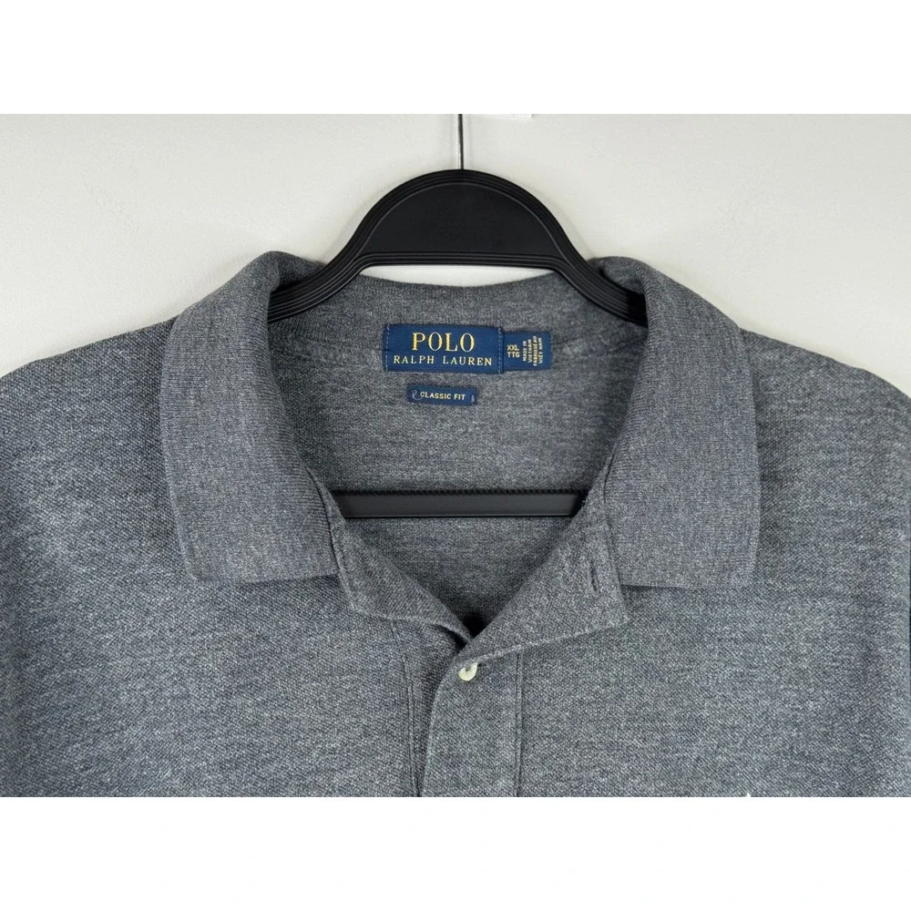 Polo Ralph Lauren Mens XXL Classic Fit Grey Short Sleeve Polo Shirt 100% Cotton